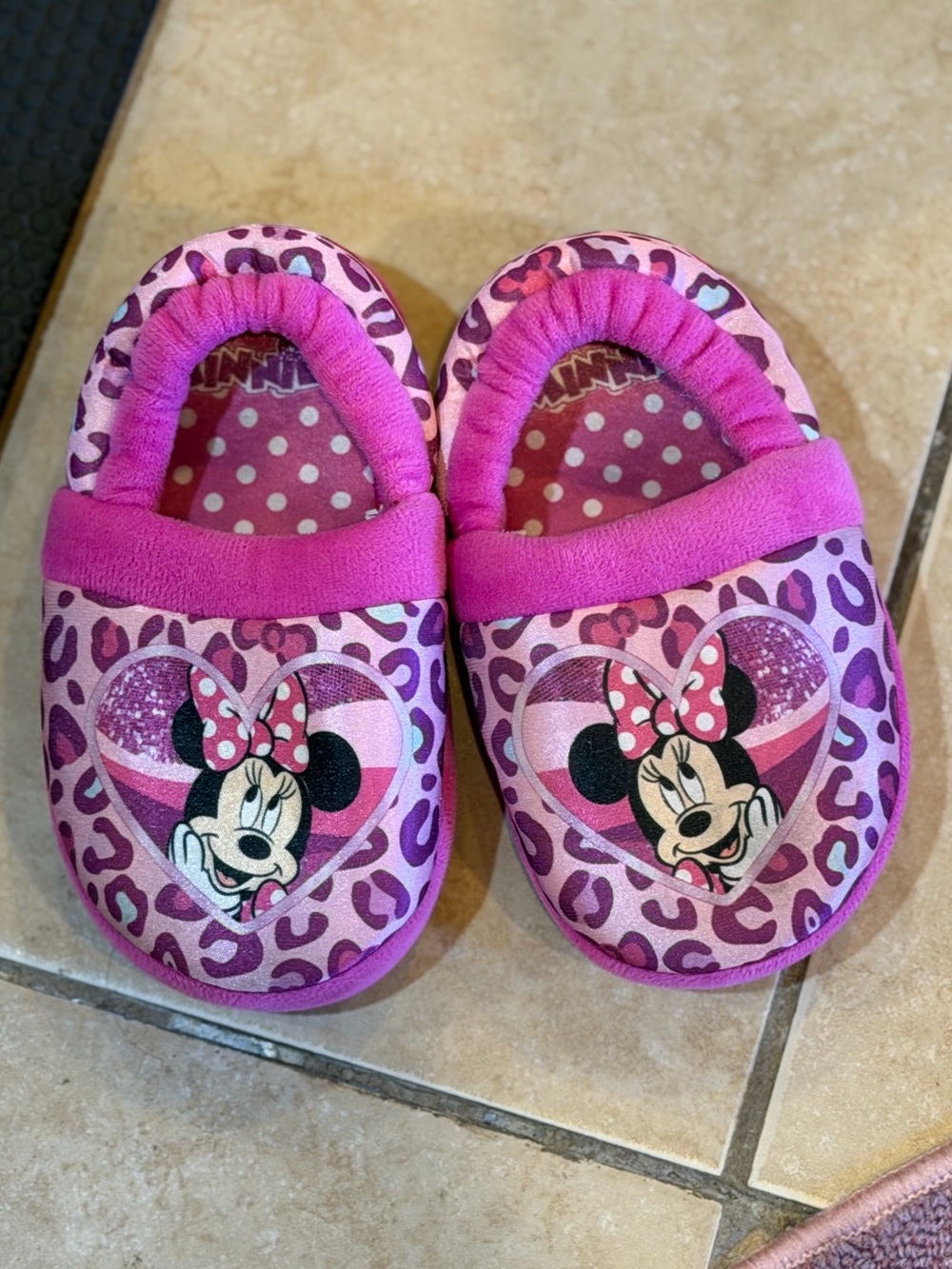 Disney Minnie Mouse Toddler Slip-On Slippers Size 9/10